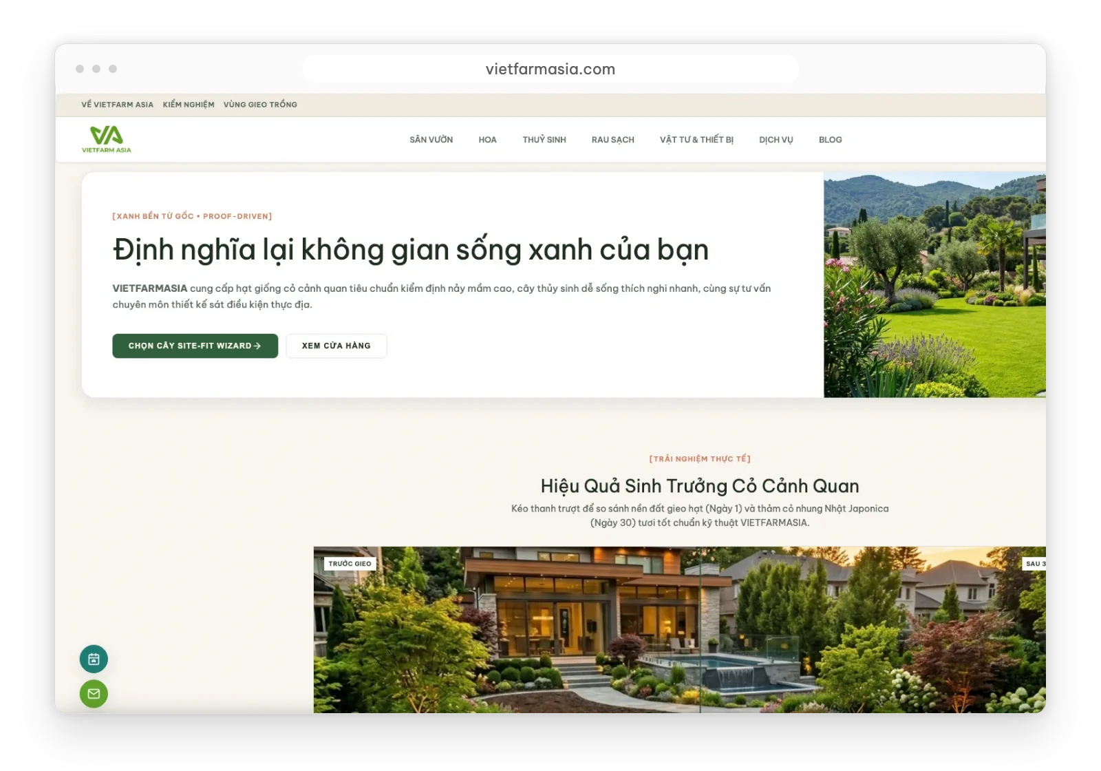 Screenshot of vietfarmasia.com, running on the ARVUMA codebase